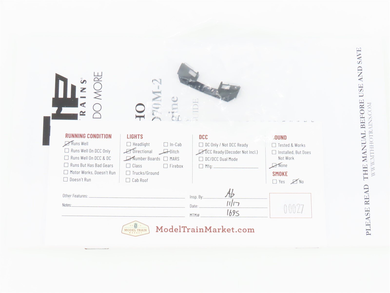 HO Scale MTH 80-2139-0 BNSF Railway SD70ACe Diesel Locomotive #9172