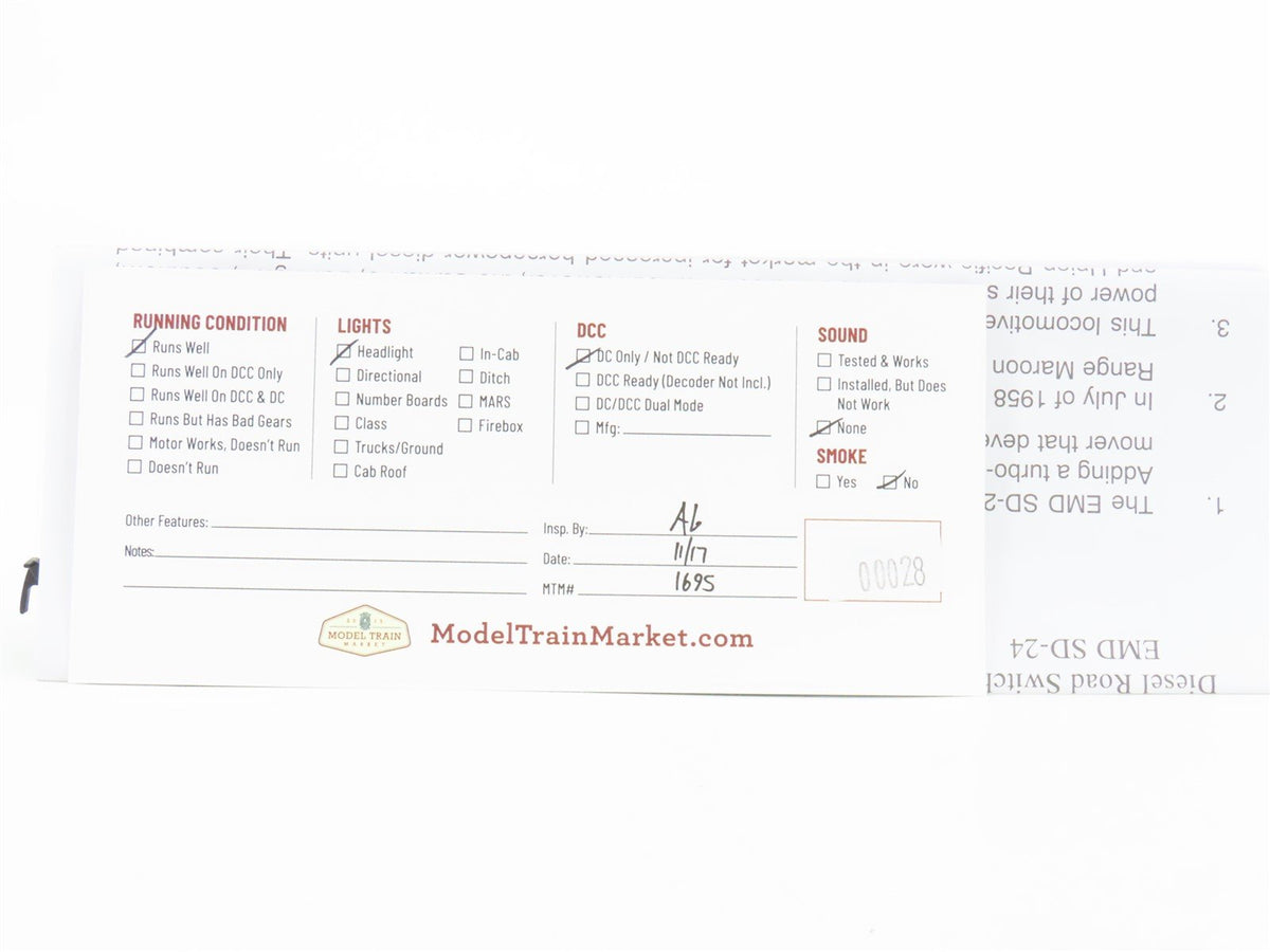 HO Scale IHC 3825 NH New Haven SD24 Diesel Locomotive #1214