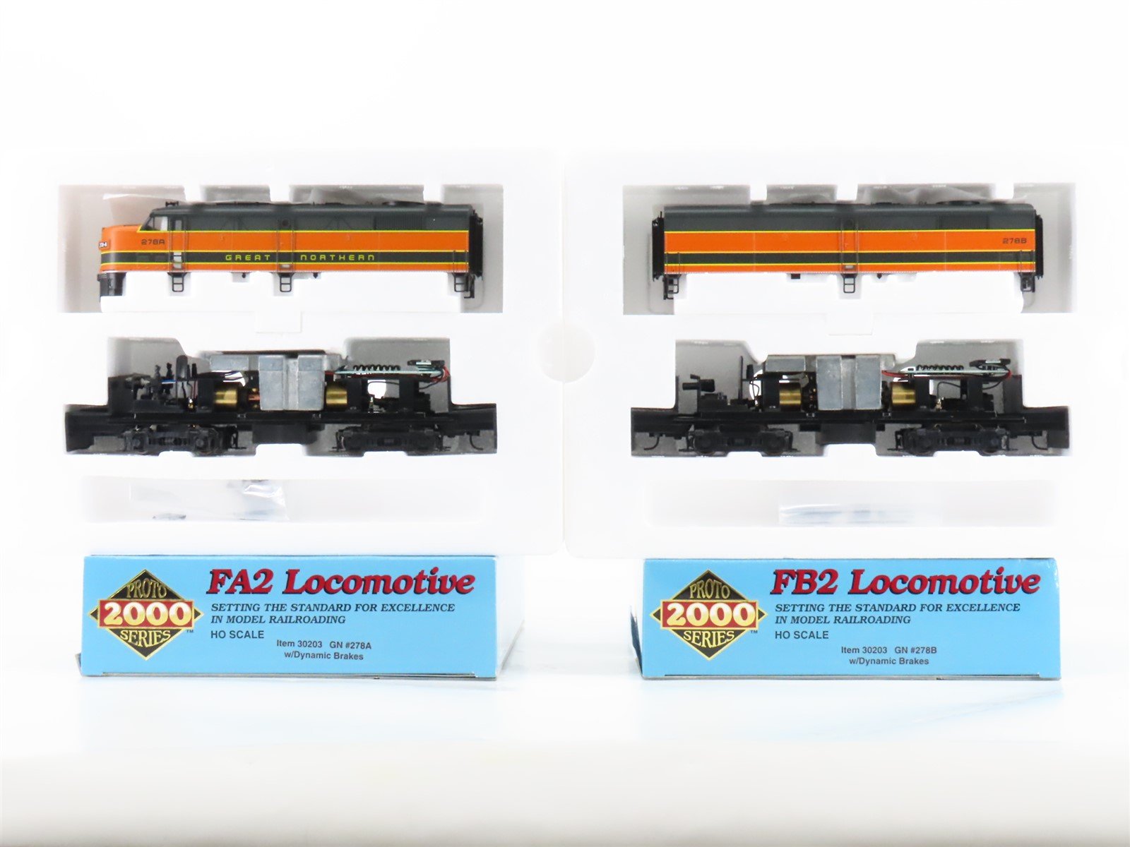 HO Scale Proto 2000 GN Great Northern FA/FB Diesel Locomotive Set BAD GEARS