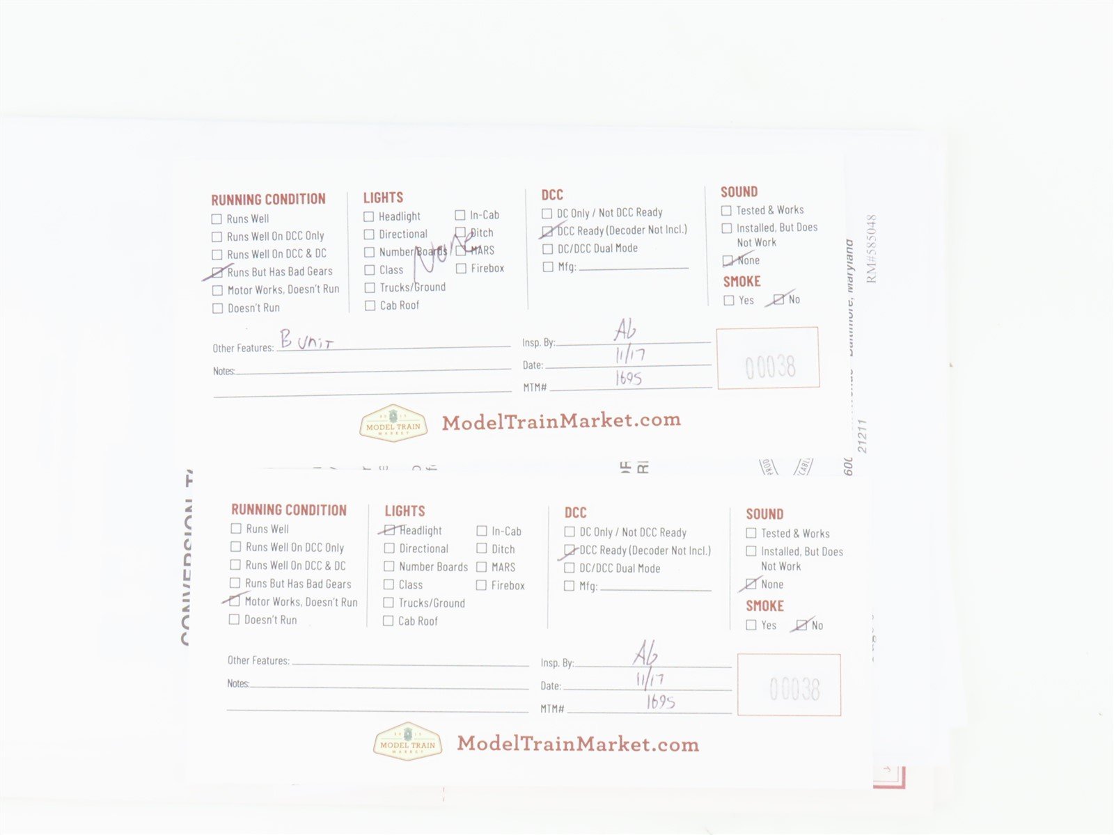 HO Scale Proto 2000 GN Great Northern FA/FB Diesel Locomotive Set BAD GEARS