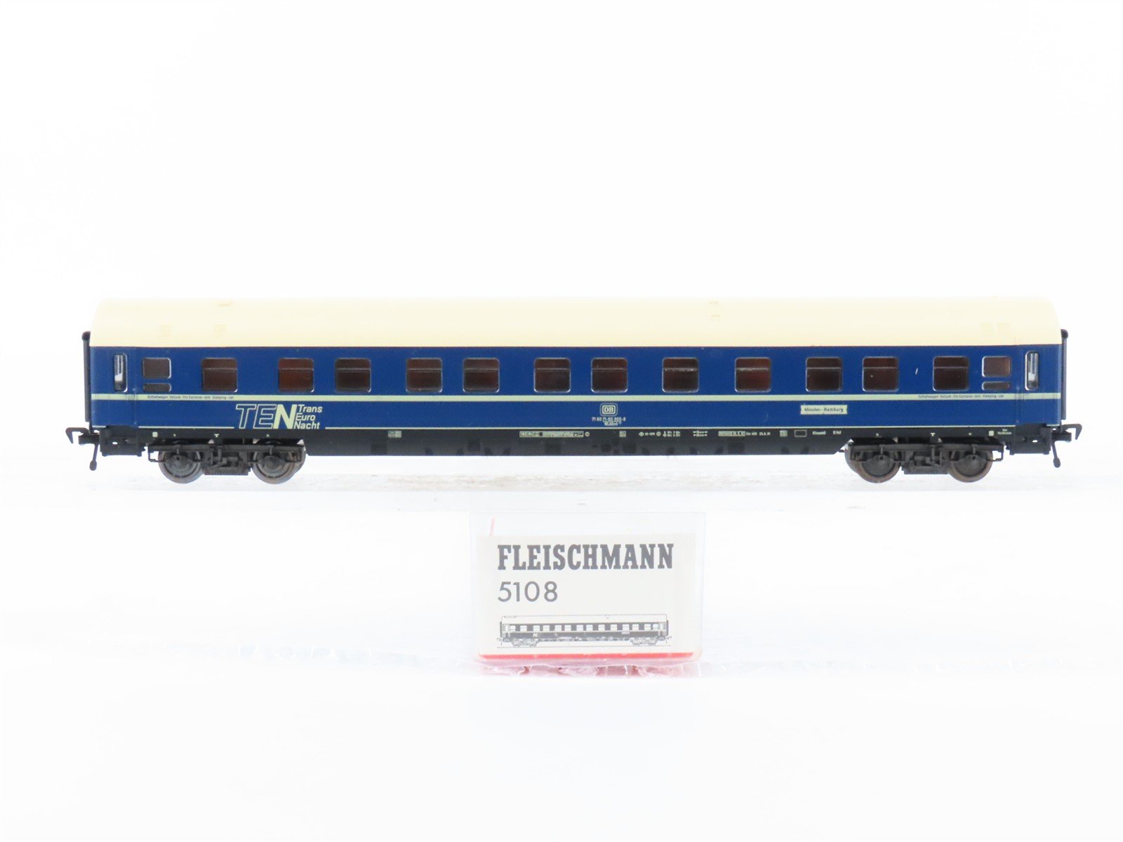 HO Scale Fleischmann 5108 DB TEN Trans-Euro-Nacht Sleeper Passenger Car #955-9