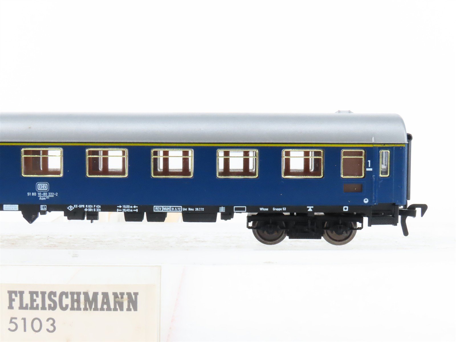 HO Scale Fleischmann 5103 DB Deutsche Bundesbahn Corridor Coach Passenger #222-2