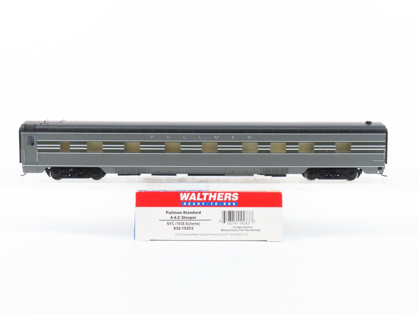 HO Walthers 932-15253 NYC New York Central 1938 Scheme 4-4-2 Sleeper Passenger