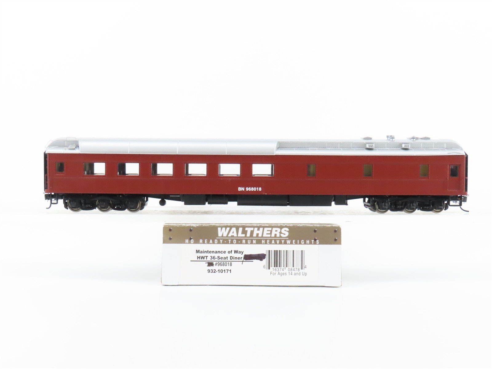 HO Scale Walthers BN Burlington Northern MoW Heavyweight 36-Seat Diner Passenger