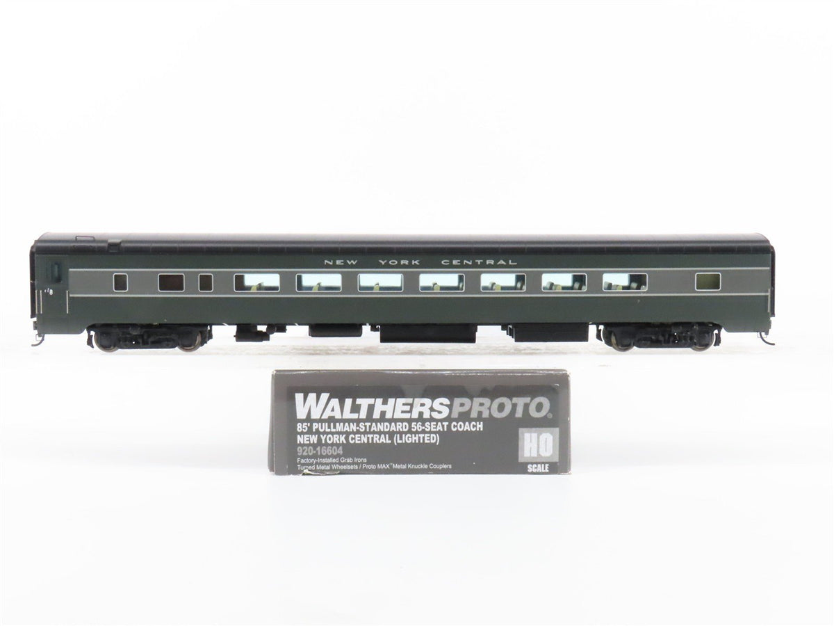 HO Walthers Proto 920-16604 NYC PS 85&#39; 56-Seat Coach Passenger Car w/ Lighting