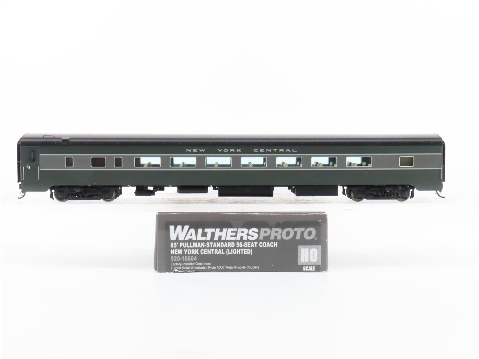 HO Walthers Proto 920-16604 NYC PS 85' 56-Seat Coach Passenger Car w/ Lighting