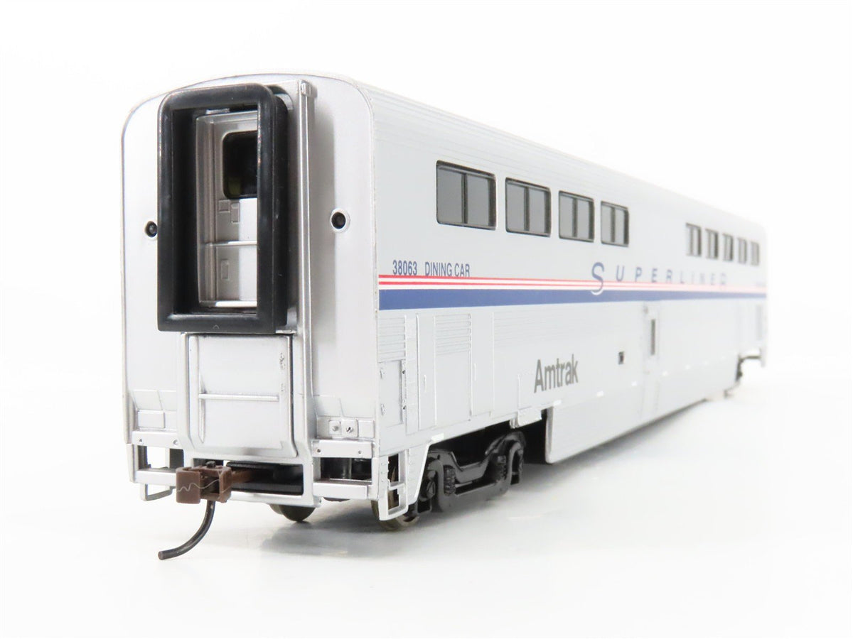 HO Scale Walthers AMTK Amtrak Superliner Bi-Level Diner Passenger Car #38063