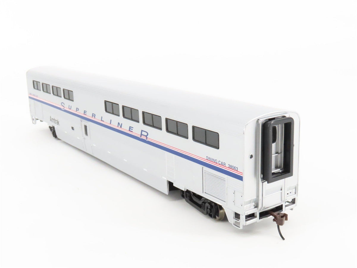 HO Scale Walthers AMTK Amtrak Superliner Bi-Level Diner Passenger Car #38063