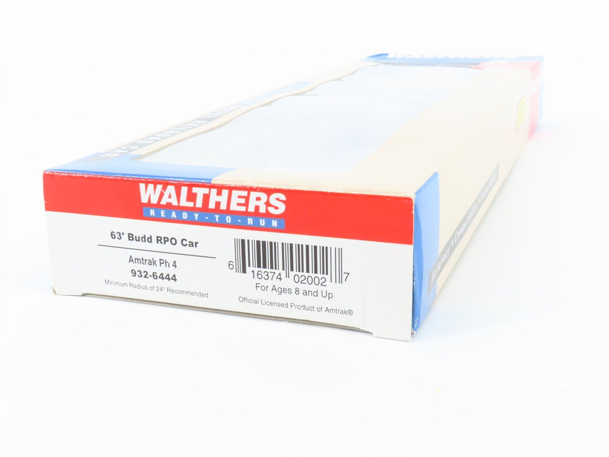 HO Scale Walthers 932-6444 AMTK Amtrak Phase IV 63&#39; Budd RPO Passenger No#