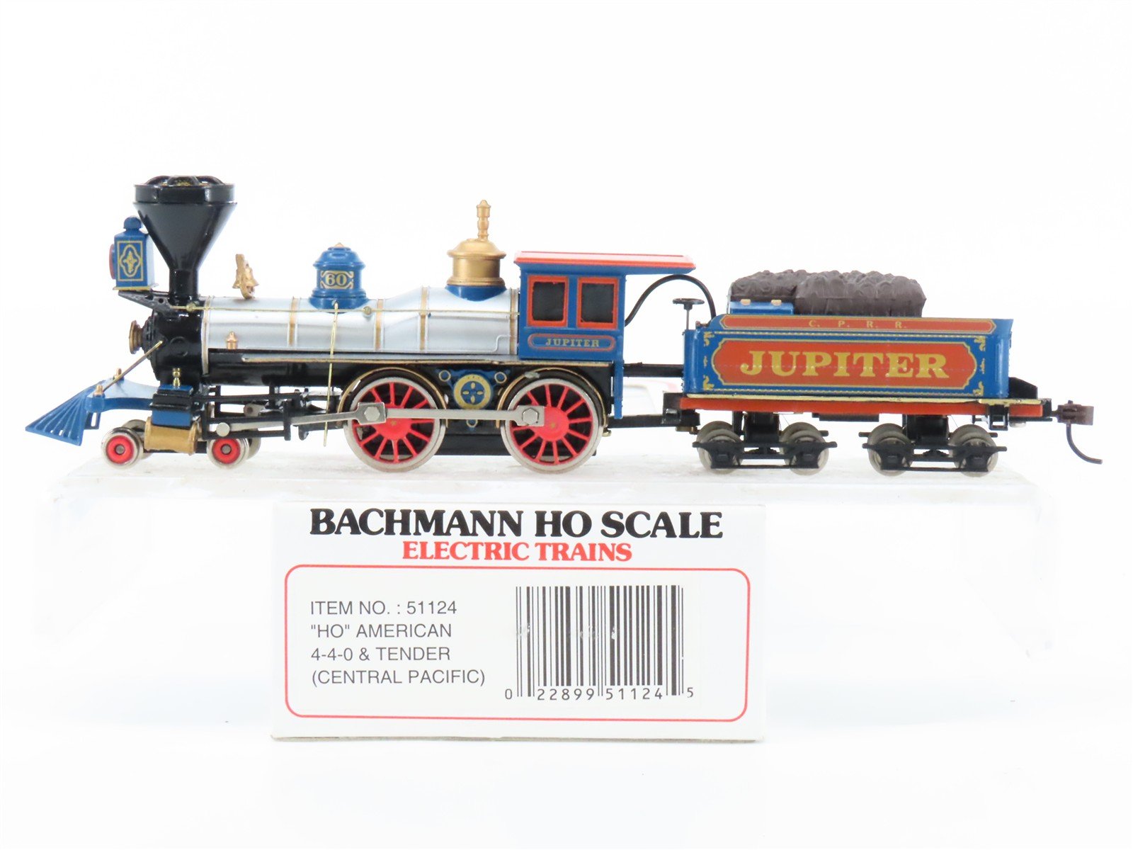 HO Scale Bachmann 51124 CPRR Central Pacific 4-4-0 American Steam #60 "Jupiter"