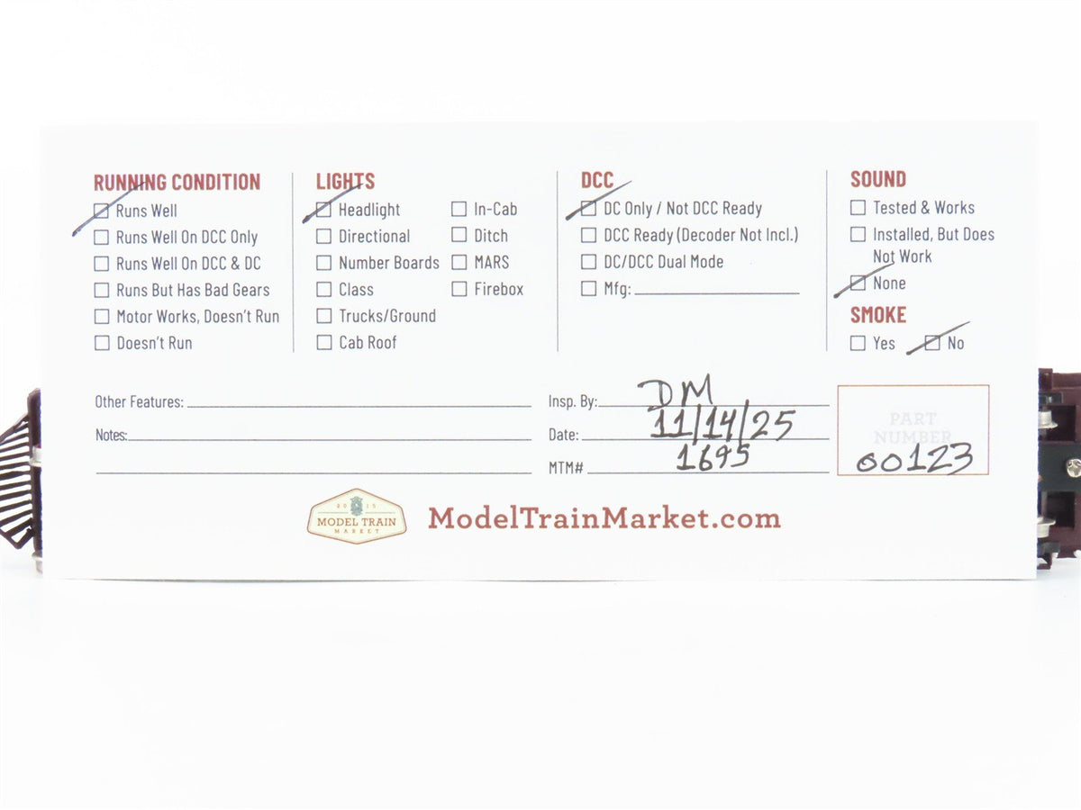 HO Scale Bachmann 51101 UPRR Union Pacific 4-4-0 American Steam #119