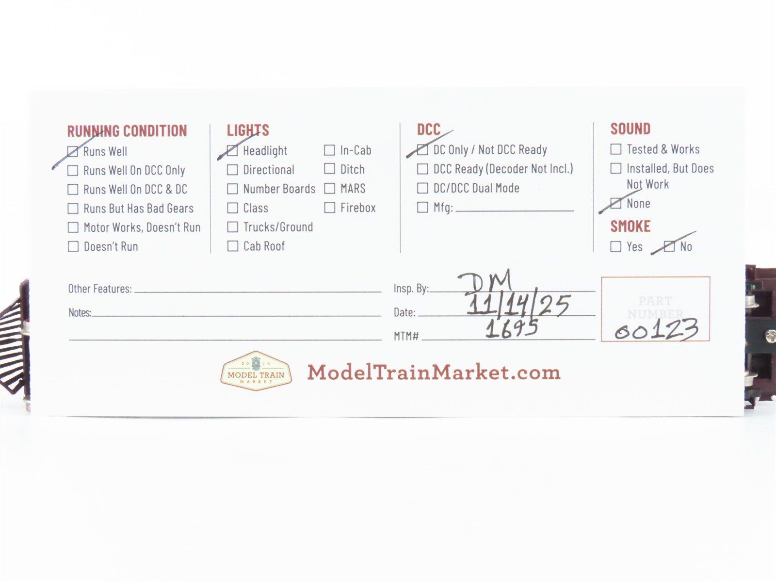 HO Scale Bachmann 51101 UPRR Union Pacific 4-4-0 American Steam #119