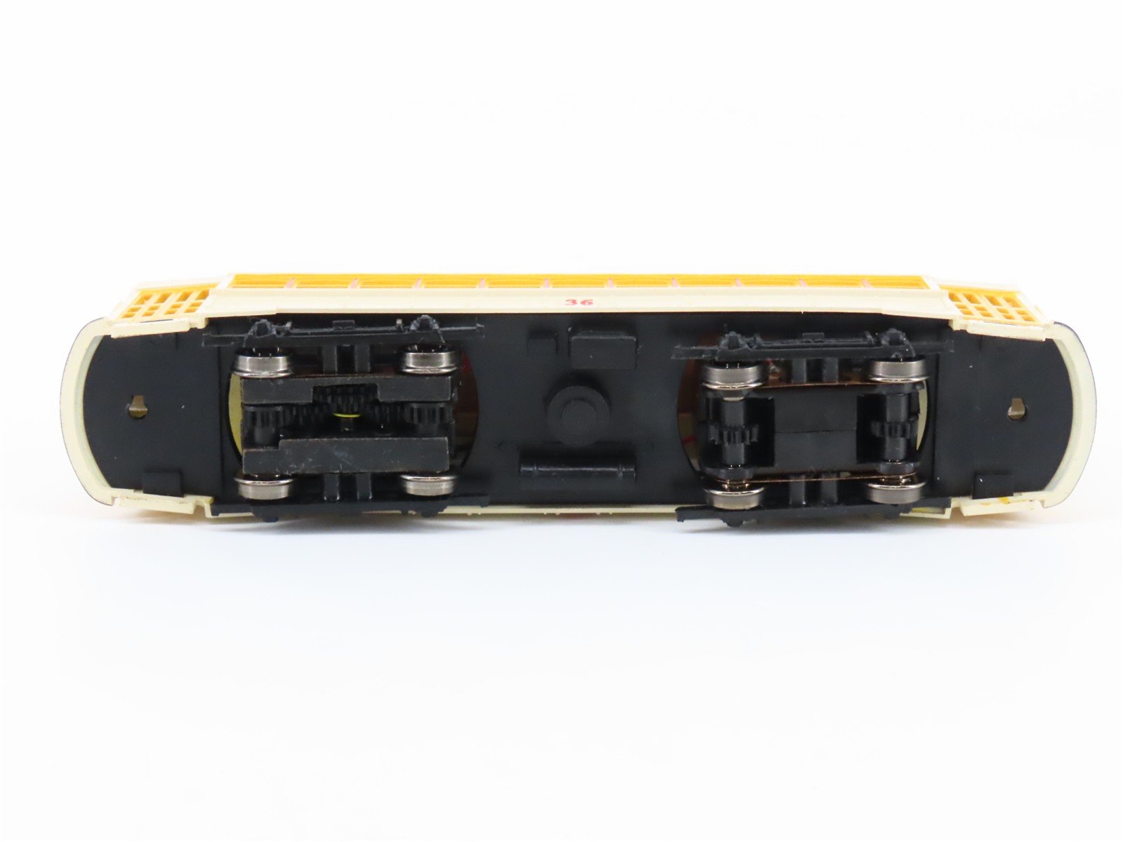 HO Scale Bachmann 61048 Yellow Brill Trolley Electric #36 - Model