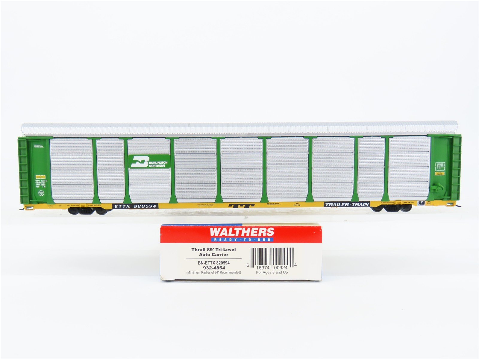 HO Scale Walthers 932-4854 ETTX BN Burlington Northern 89' Auto Carrier #820594