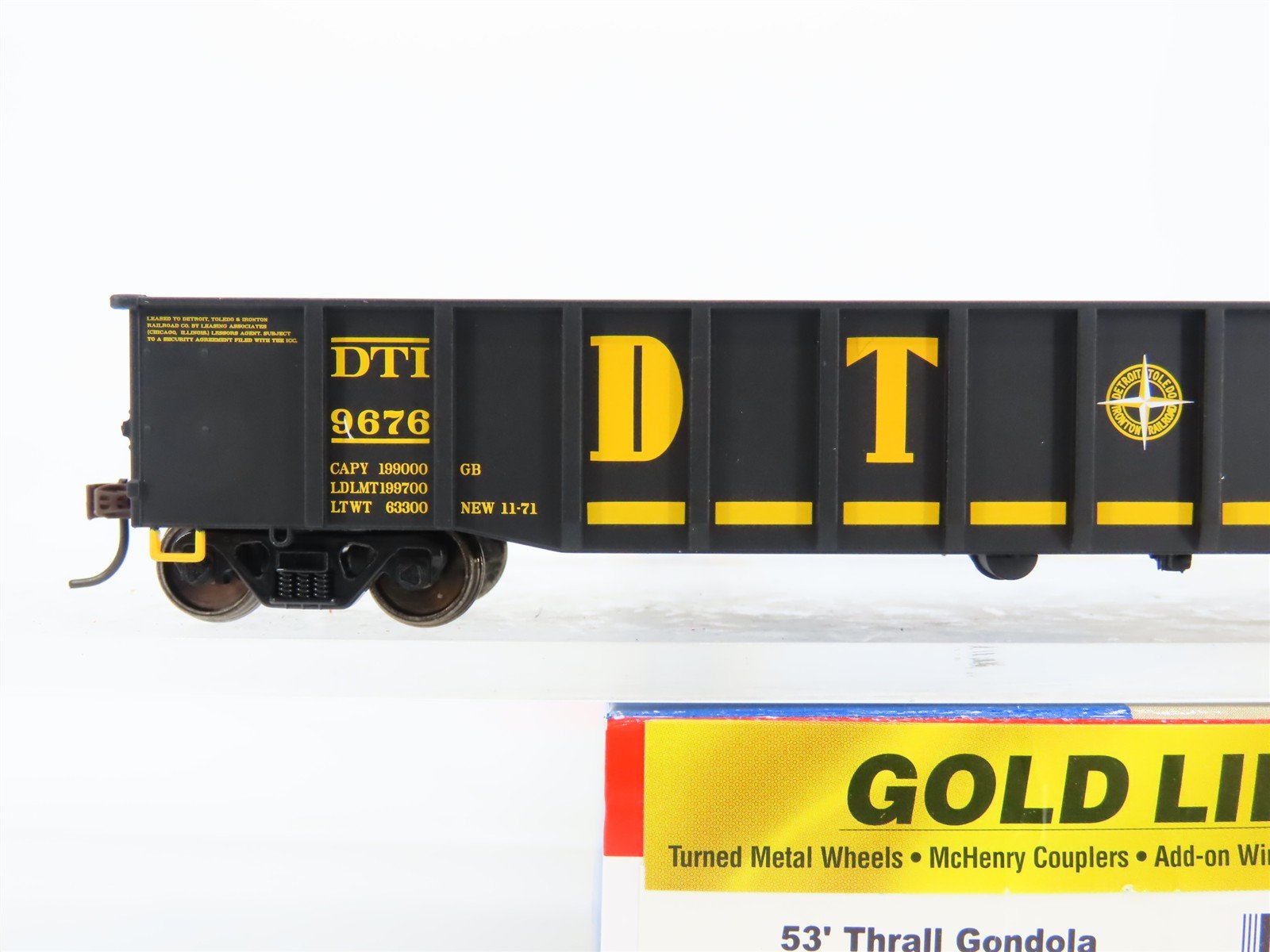 HO Walthers Gold Line 932-40257 DTI Detroit Toledo & Ironton 53' Gondola #9676