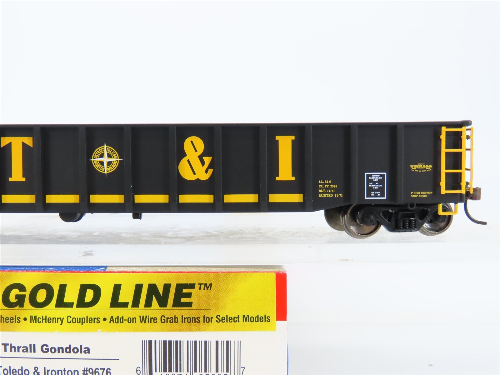 HO Walthers Gold Line 932-40257 DTI Detroit Toledo & Ironton 53' Gondola #9676
