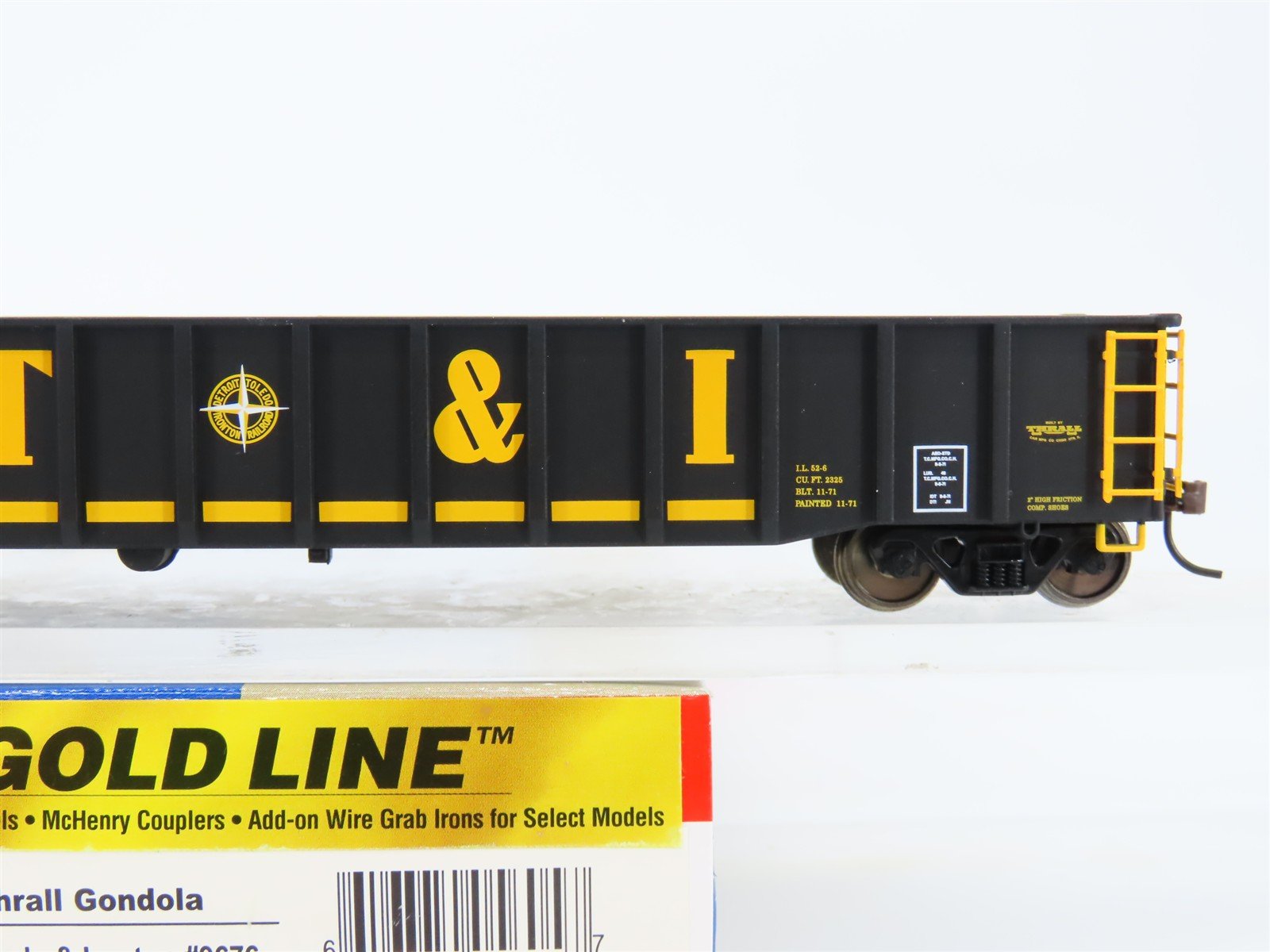 HO Walthers Gold Line 932-40257 DTI Detroit Toledo & Ironton 53' Gondola #9676