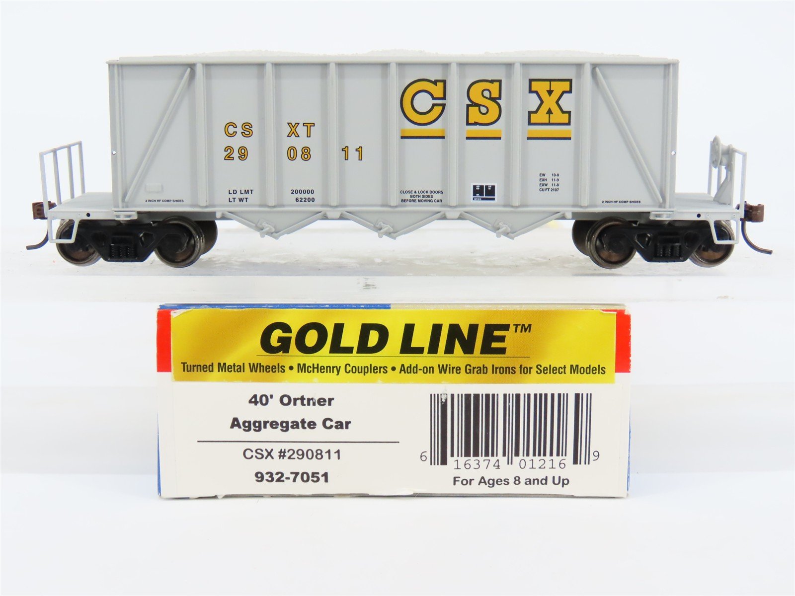 HO Scale Walthers Gold Line 932-7051 CSXT 40' Ortner Aggregate Car #290811