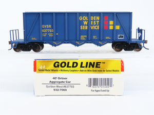 HO Walthers Gold Line 932-7060 GVSR Golden West 40' Ortner Aggregate Car #637703