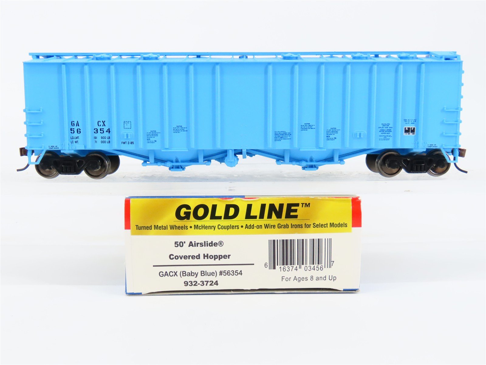 HO Scale Walthers Gold Line 932-3724 GACX 50' Airslide Covered Hopper #56354