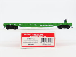 HO Scale Walthers Trainline 931-601 BN Burlington Northern 50' Flat Car #621857