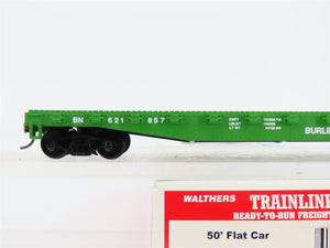HO Scale Walthers Trainline 931-601 BN Burlington Northern 50' Flat Car #621857
