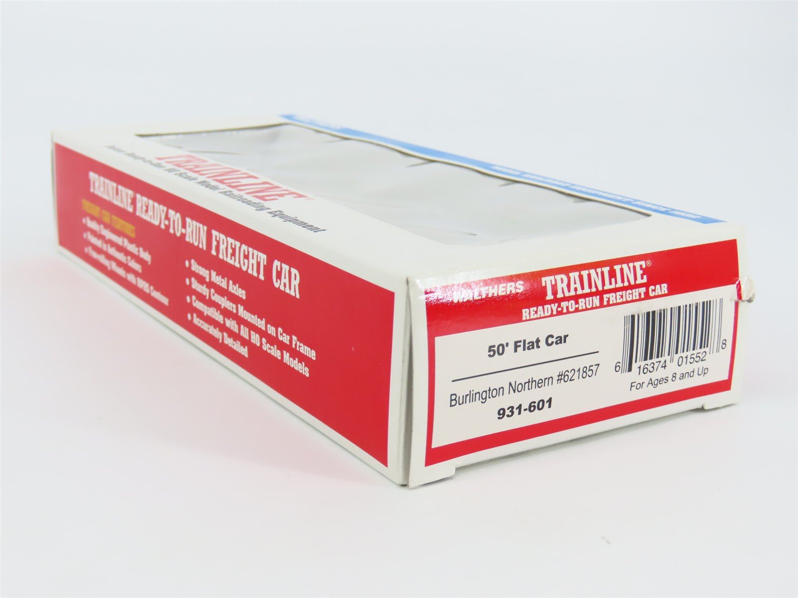 HO Scale Walthers Trainline 931-601 BN Burlington Northern 50' Flat Car #621857