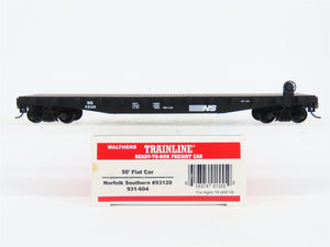 HO Scale Walthers Trainline 931-604 NS Norfolk Southern 50' Flat Car #93120