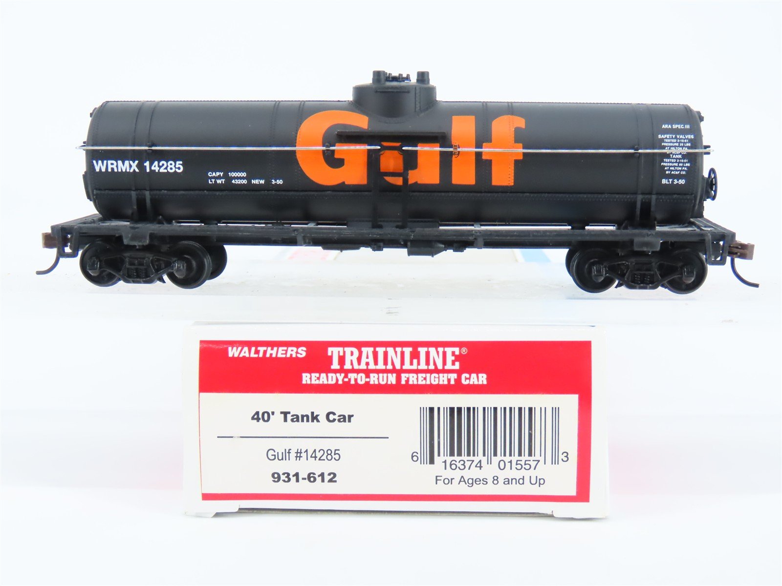 HO Scale Walthers Trainline 931-612 WRMX Gulf 40' Tank Car #14285