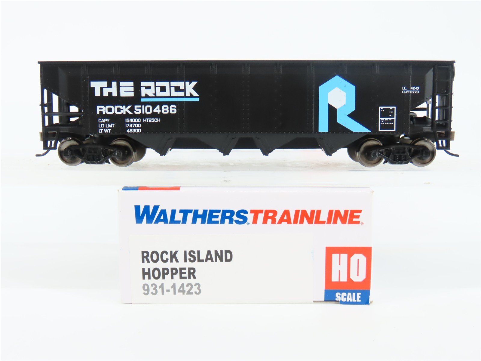 HO Scale Walthers Trainline 931-1423 ROCK Rock Island 4-Bay Hopper #510486