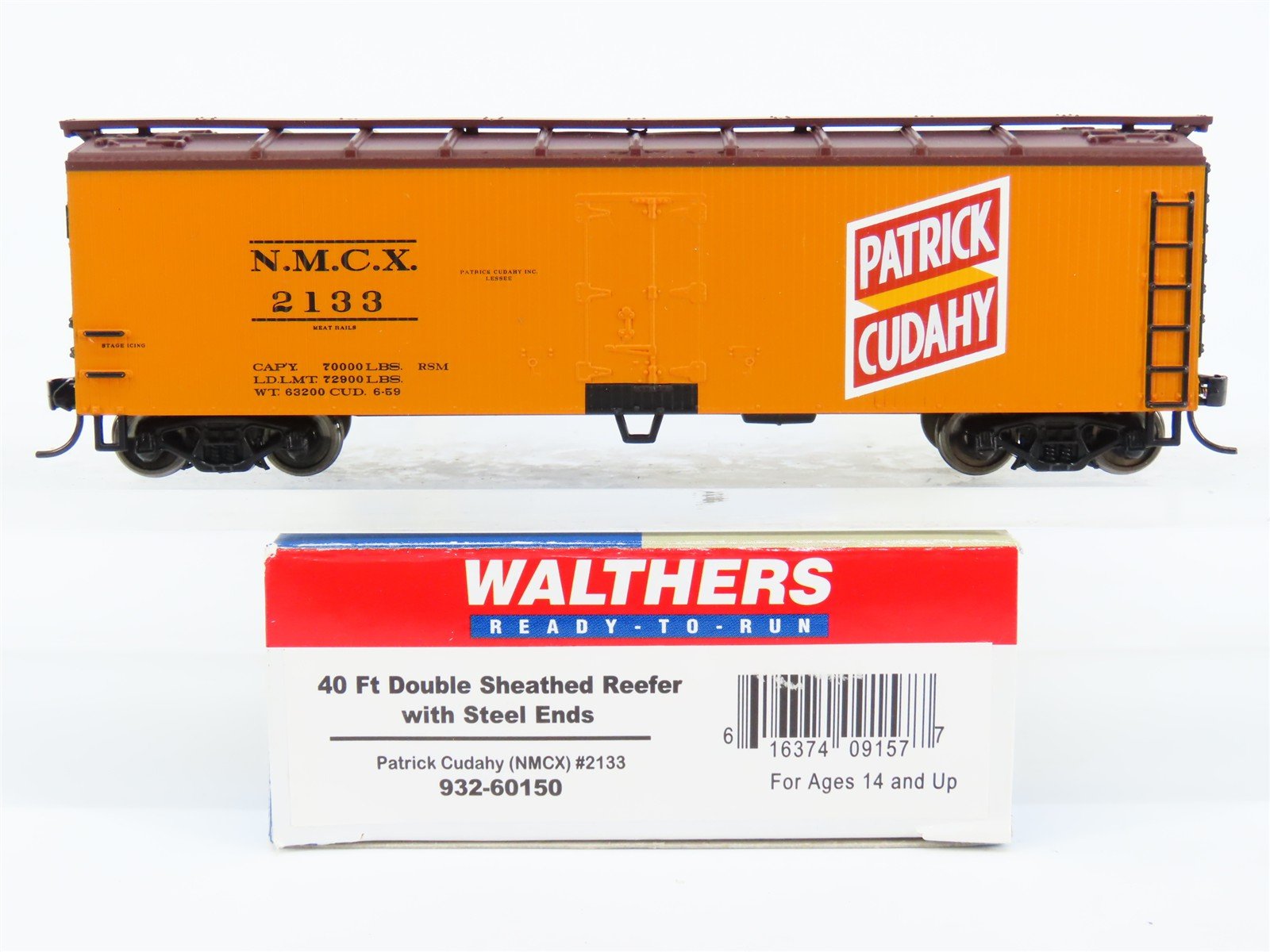 HO Scale Walthers 932-60150 NMCX Patrick Cudahy 40' Reefer #2133