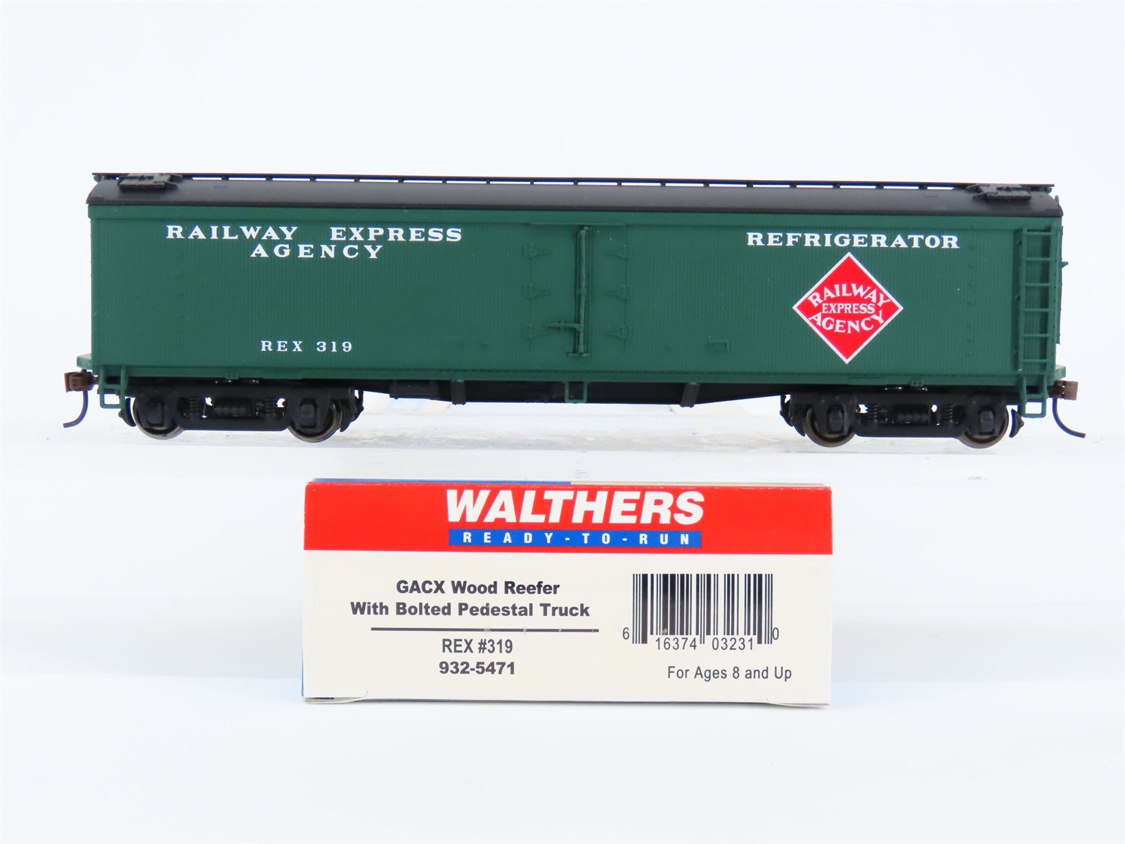 HO Scale Walthers 932-5471 REX Railway Express Agency Wood Reefer #319