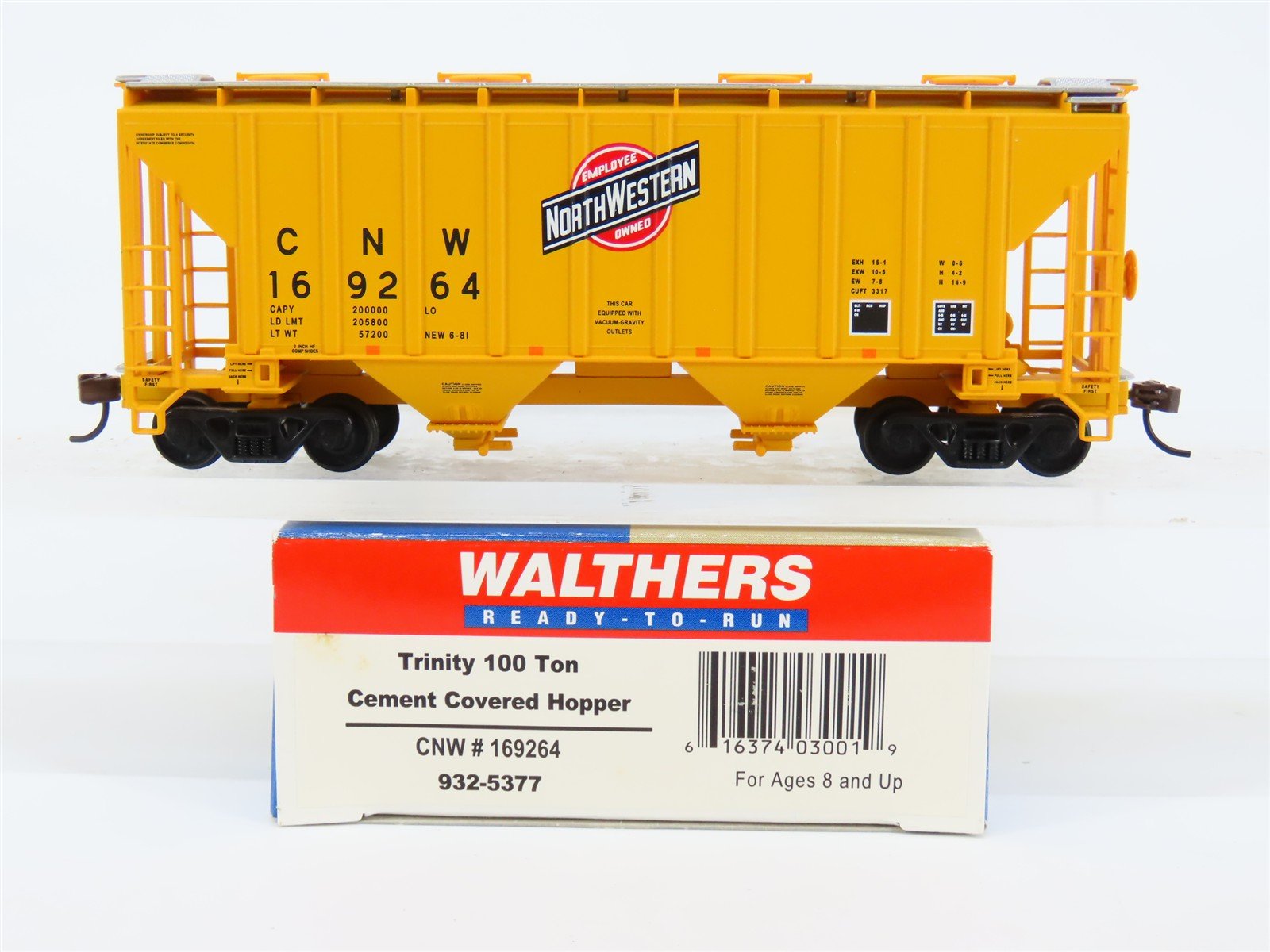 HO Scale Walthers 932-5377 CNW Chicago North Western 2-Bay Hopper #169264