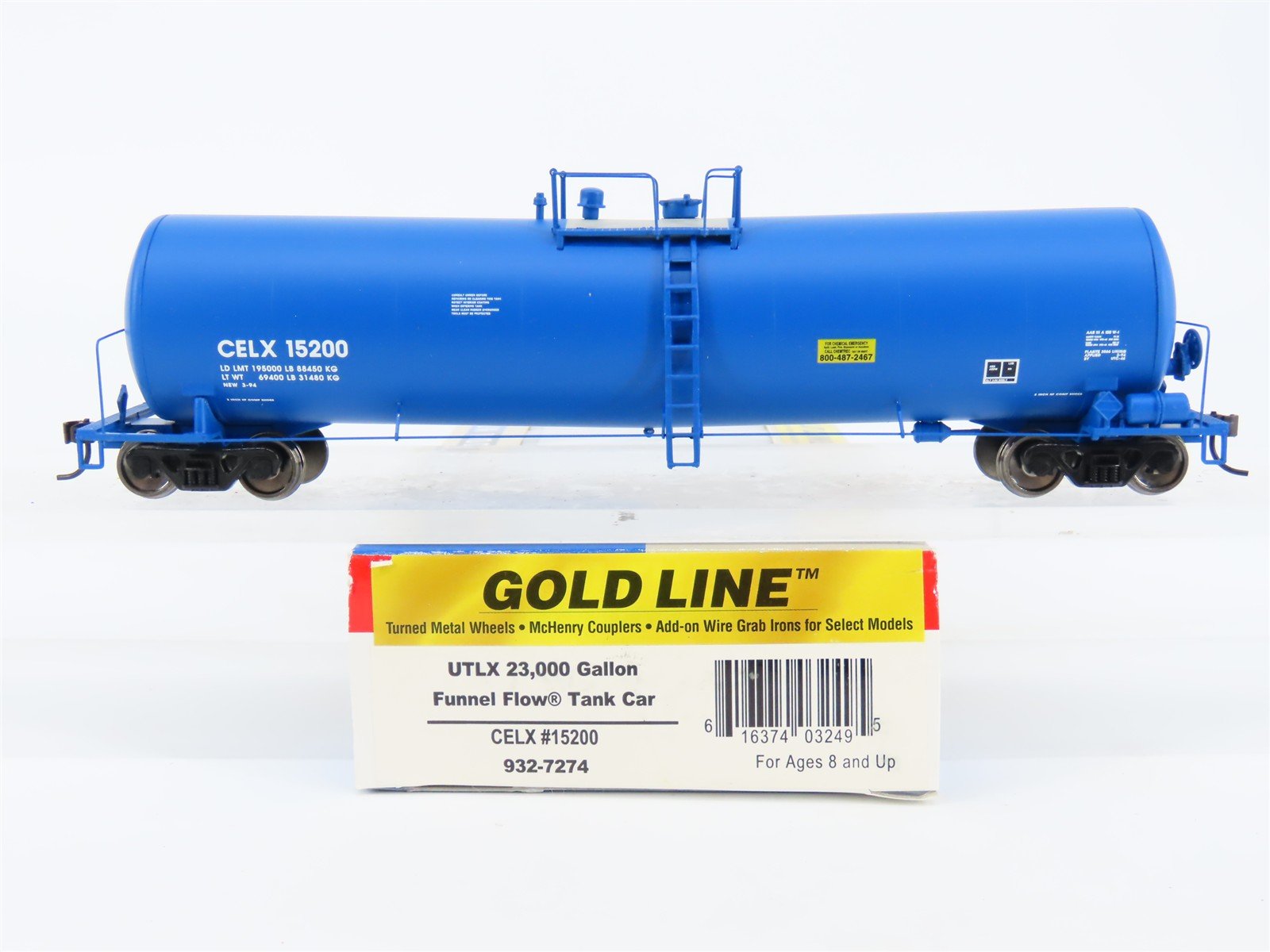 HO Scale Walthers Gold Line 932-7274 CELX Funnel Flow Tank Car #15200