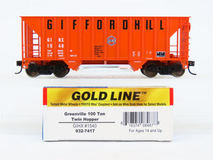 HO Scale Walthers Gold Line 932-7417 GIHX Gifford Hill 2-Bay Open Hopper #1540