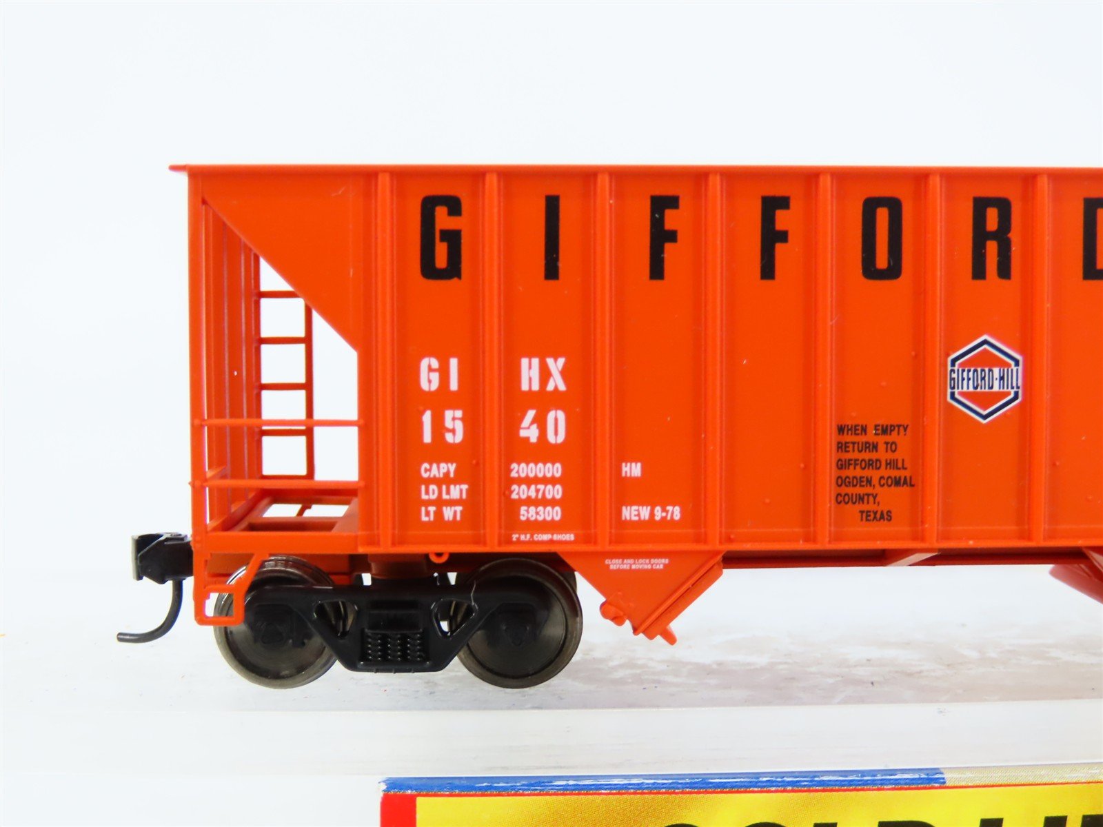 HO Scale Walthers Gold Line 932-7417 GIHX Gifford Hill 2-Bay Open Hopper #1540