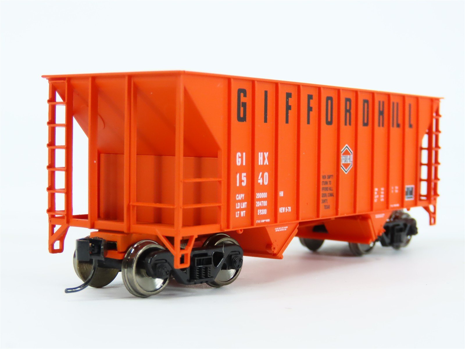 HO Scale Walthers Gold Line 932-7417 GIHX Gifford Hill 2-Bay Open Hopper #1540