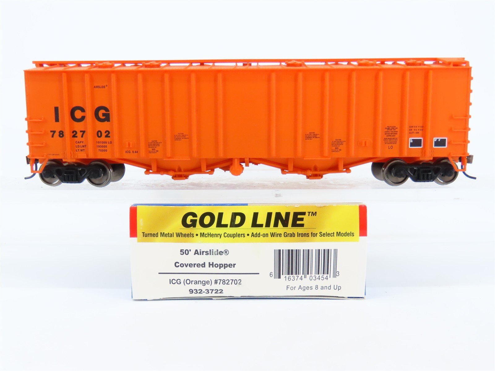 HO Walthers Gold Line 932-3722 ICG Illinois Central Gulf Airslide Hopper #782702