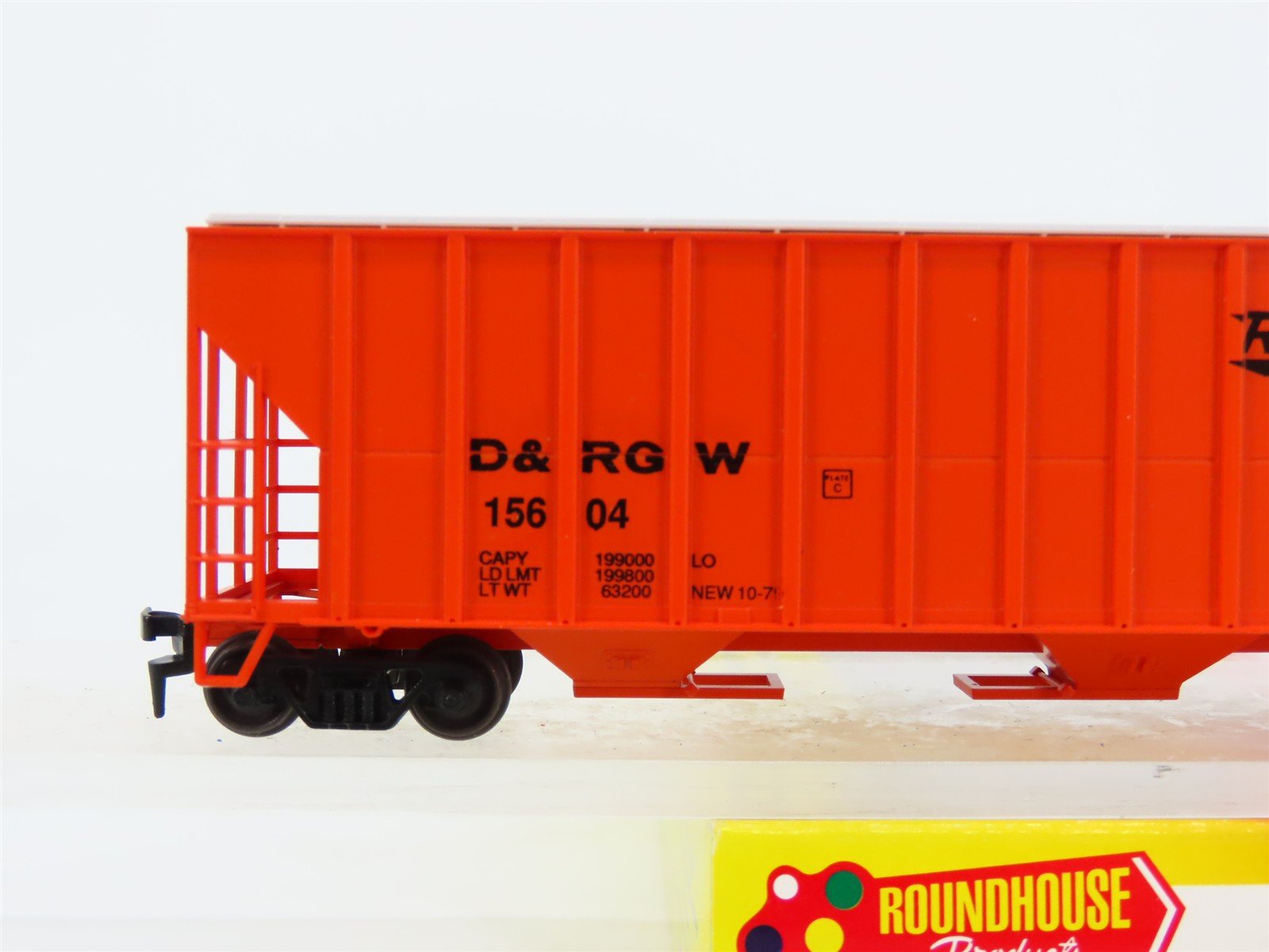 HO Scale Roundhouse 35201 D&RGW Rio Grande Railroad 3-Bay Covered Hopper #15604