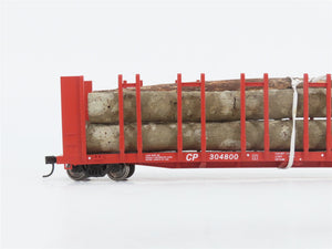 HO Walthers Gold Line 932-3158 CP Pulpwood Flat Car #304800 w/Custom Log Load