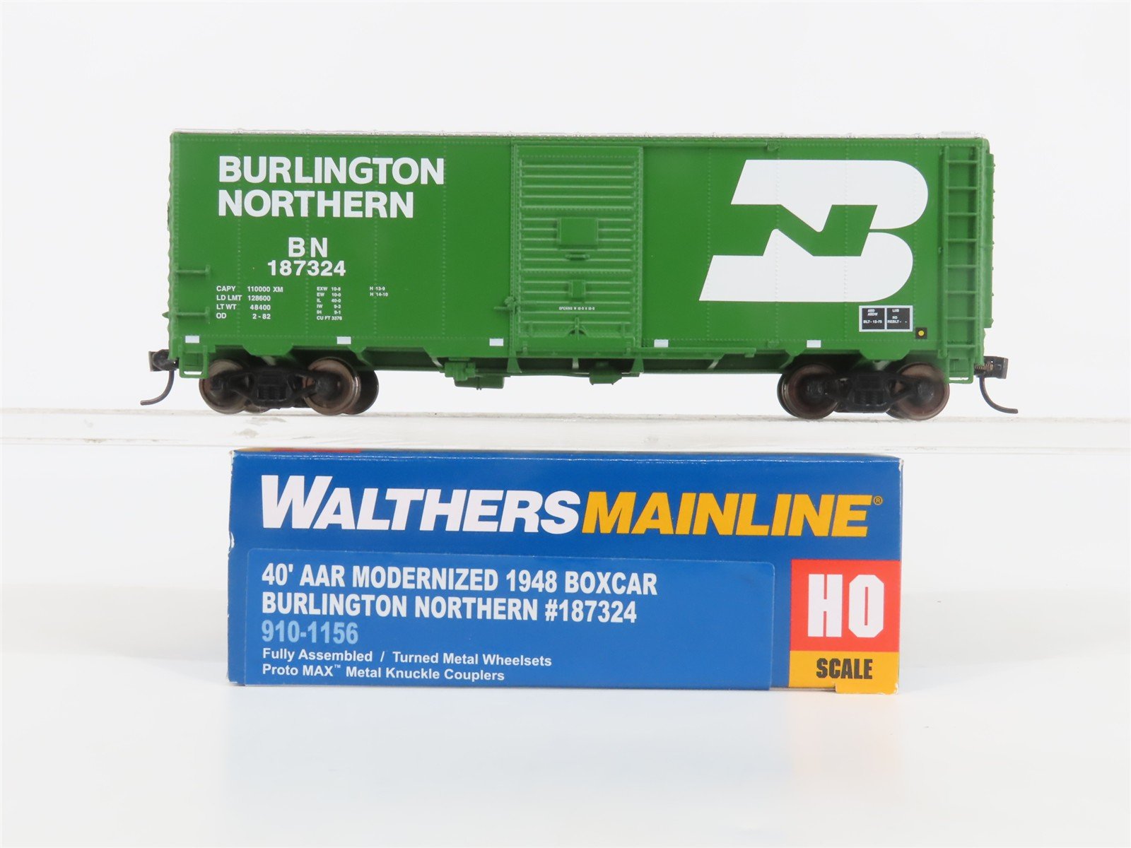 HO Walthers Mainline 910-1156 BN Burlington Northern AAR 40' Box Car #187324