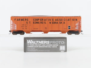 HO Walthers Proto 920-106160 USLX Farmer's Co-op 3-Bay Covered Hopper #26724