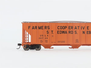 HO Walthers Proto 920-106160 USLX Farmer's Co-op 3-Bay Covered Hopper #26724