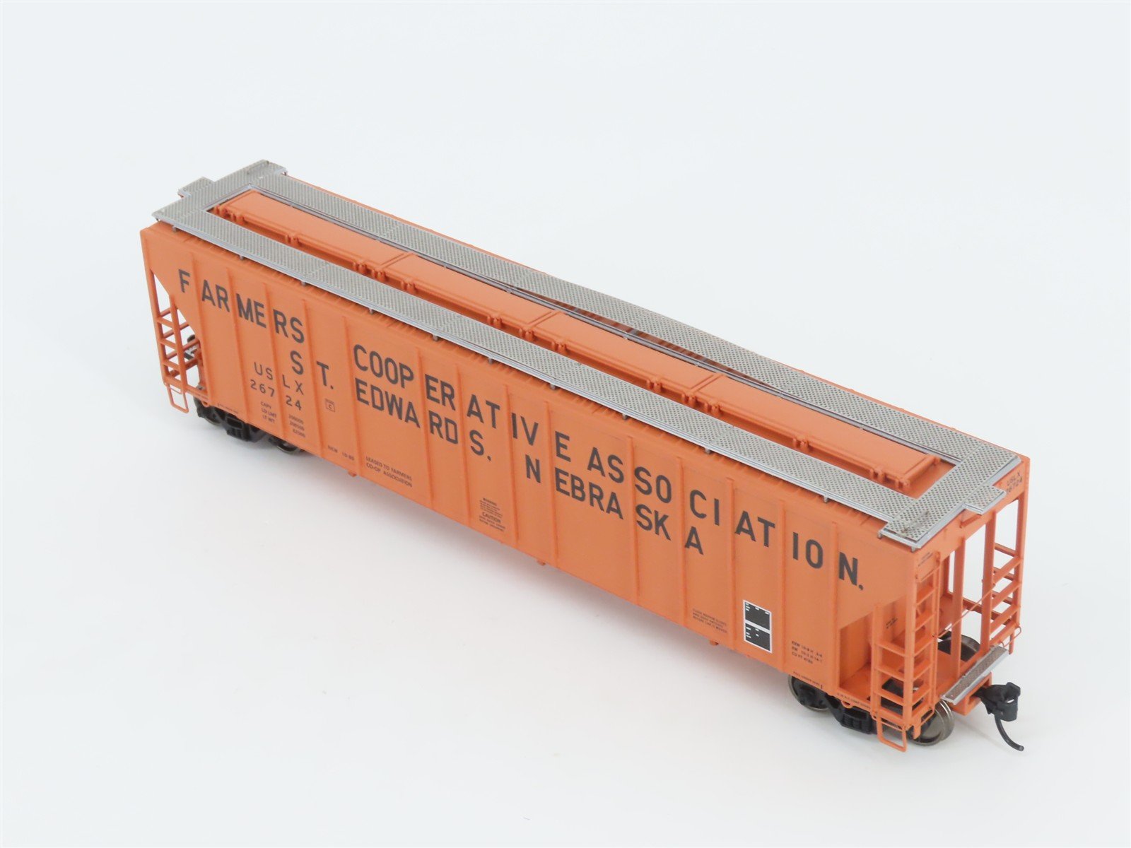 HO Walthers Proto 920-106160 USLX Farmer's Co-op 3-Bay Covered Hopper #26724