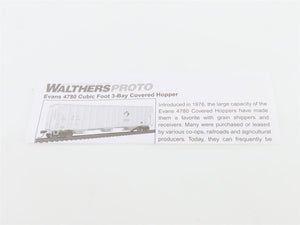 HO Walthers Proto 920-106160 USLX Farmer's Co-op 3-Bay Covered Hopper #26724