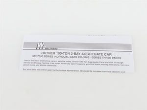 HO Walthers Gold 932-37070 FEC 40' 3-Bay Ortner Aggregate Hoppers 3-Pack w/ Load