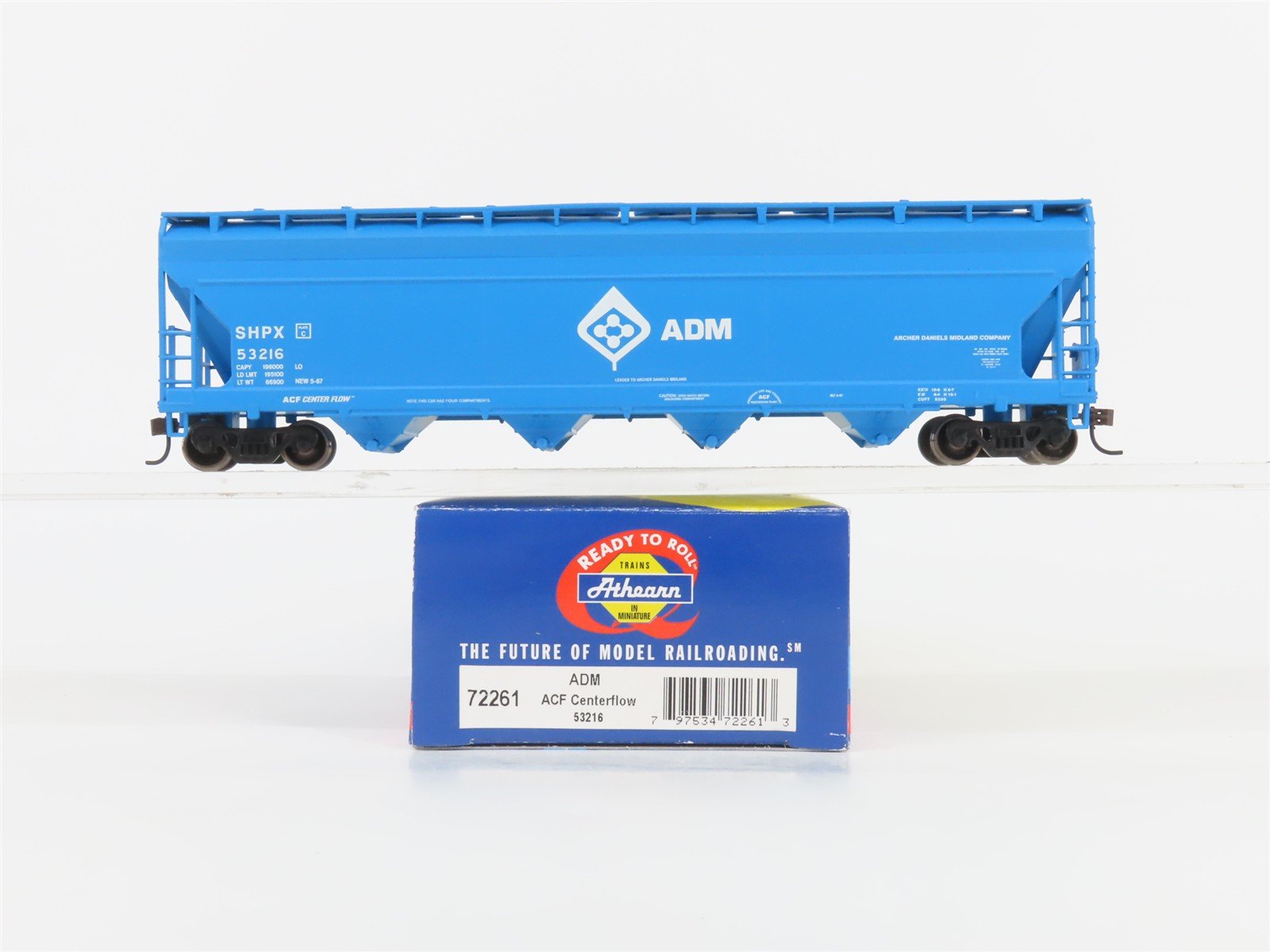 HO Athearn 72261 SHPX ADM Archer-Daniels-Midland 4-Bay Covered Hopper #53216