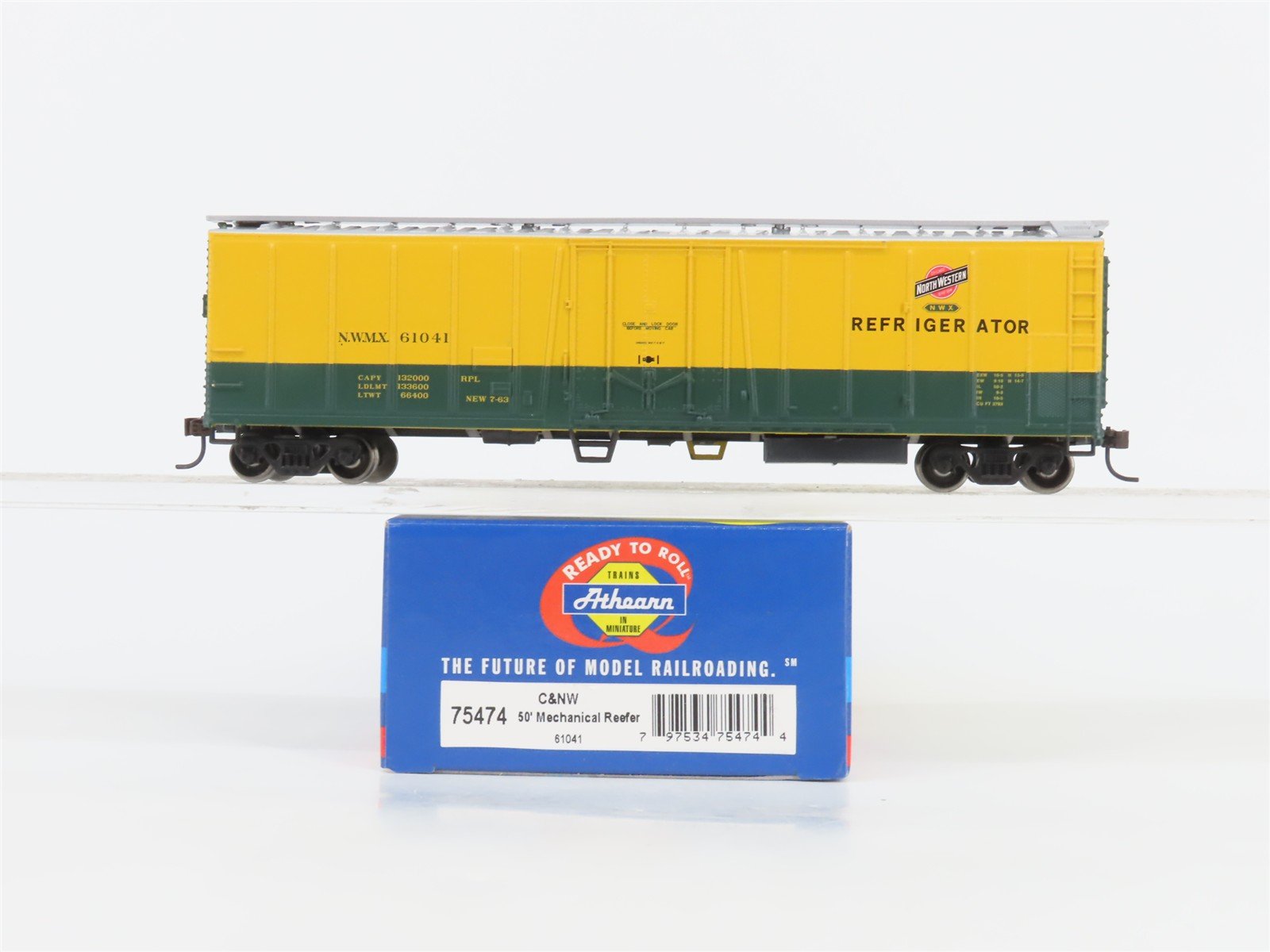 HO Scale Athearn 75474 NWMX CNW Chicago & North Western 50' Mech Reefer #61041