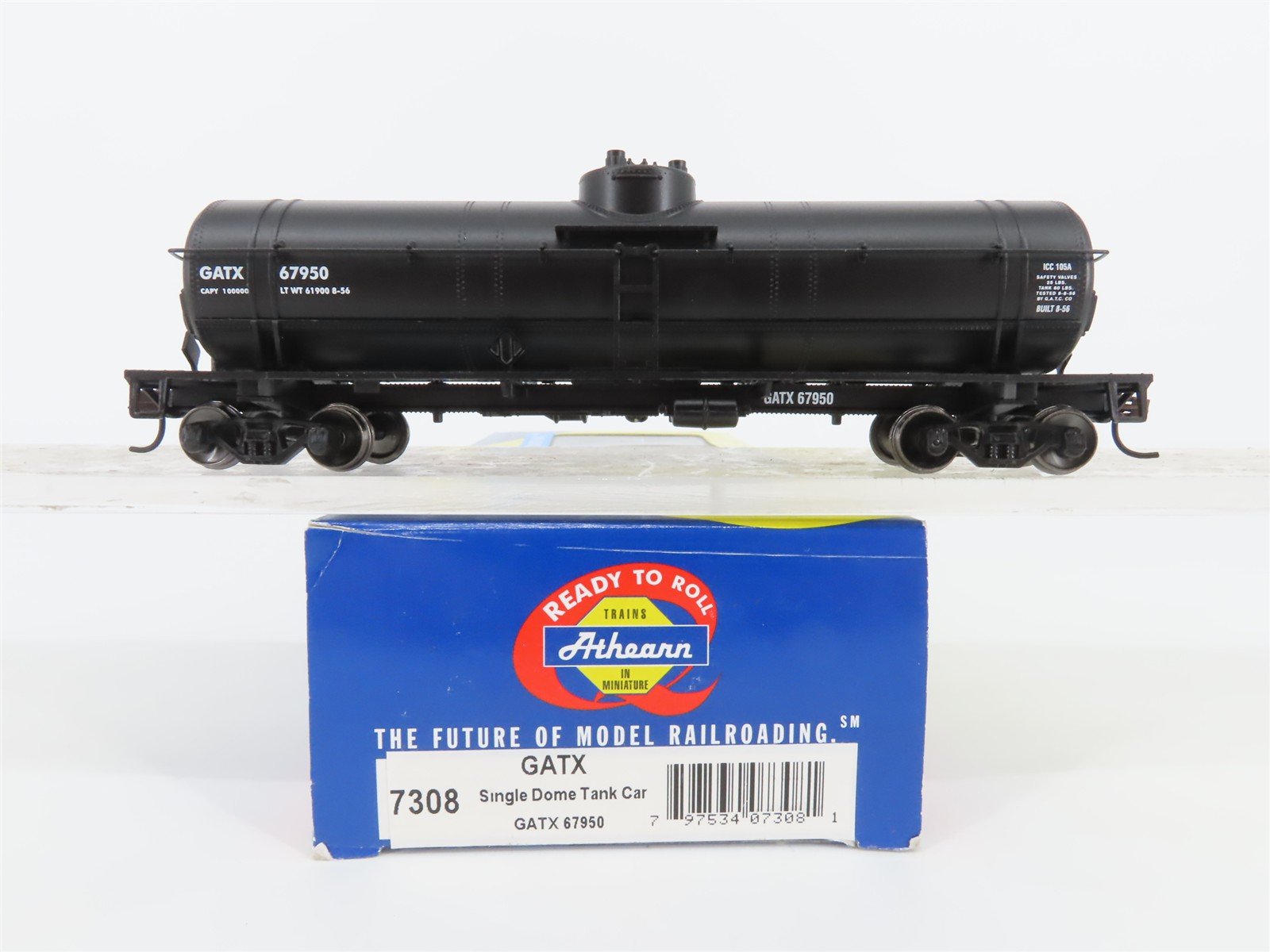 HO Scale Athearn 7308 GATX 8k Gallon Single Dome Tank Car #67950