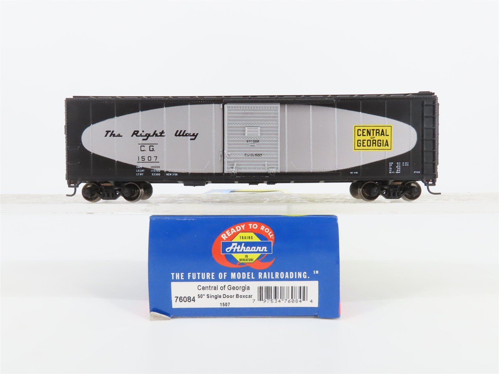 HO Athearn 76084 CG Central Georgia "Right Way" 50' Single Door Box Car #1507